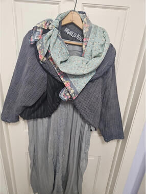 Curated Magnolia Pearl Silk And Wool Dress Coat Scarf